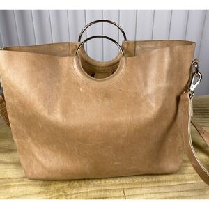 Able Bags Soft Grain Leather Tan Handle Adjustable Crossbody